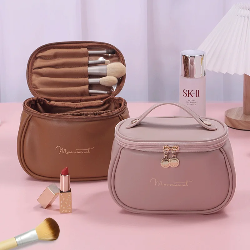 Cute PU Makeup Bag For Women Toiletries Organizer Waterproof Travel Make Up  Pouch Female Large Capacity Portable Cosmetic Case 5