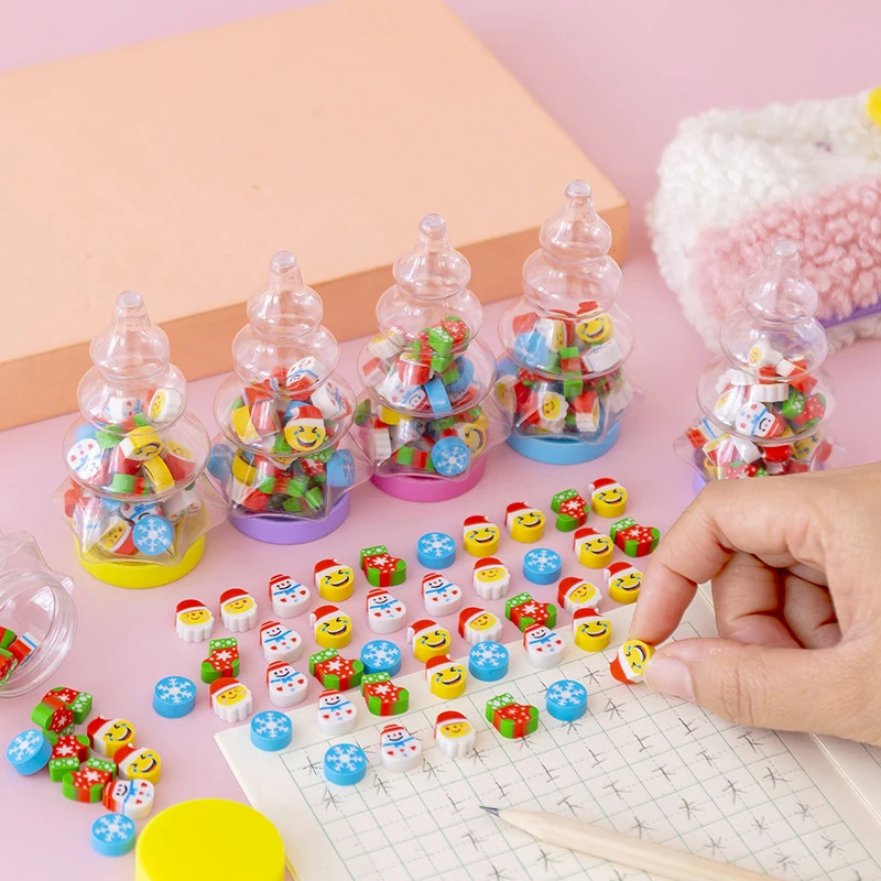 

1 коробка милый Рождественский резиновый ластик художественные школьные принадлежности офисные принадлежности новинка коррекция карандашей