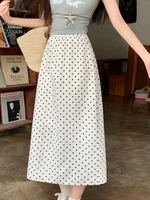 High Waist A-Line Plus Size Skirts 2026 Summer Casual Thin Oversized Skirt Fashion Polka Dot Sunscreen Skirt - Image 4