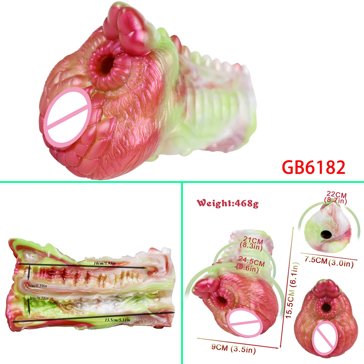 GEEBA Fantasy Silicone Male Masturbator Monster Realistic Vagina Onahole Full-channel Pocket Pussy Stroker Sex Toys For Men