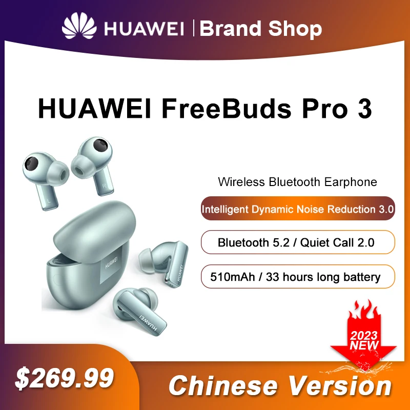 

Huawei FreeBuds Pro 3 WirelessIn-ear Noise Reduction Bluetooth EarphoneMusic Game Sports Headset Universal For All Mobile Phones