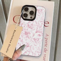 Elegant Pink Lily Lichee Pattern Shockproof Phone Case - Soft Silicone Bumper Back Cover - Xiaomi 14 (T11096 Black)
