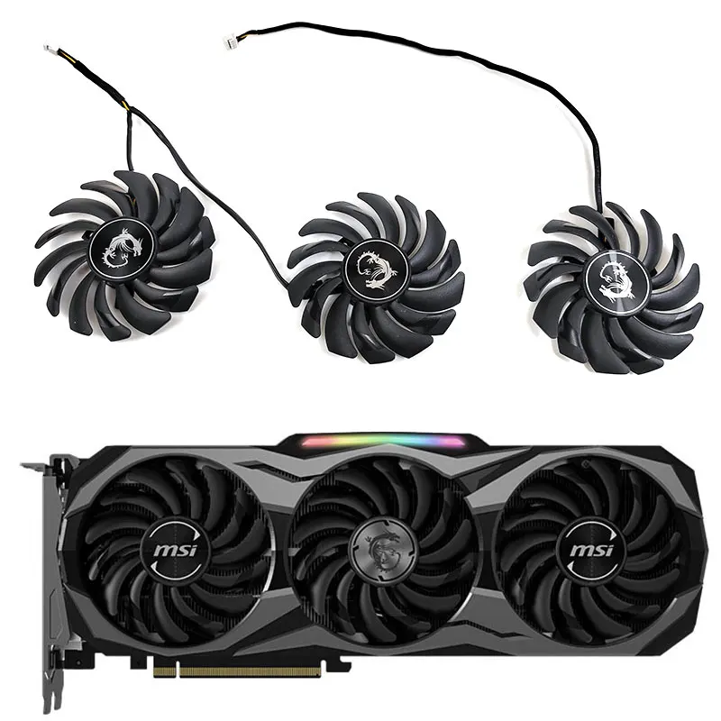 

DIY MSI New 87MM PLD09210S12HH DC12V 0.40A GPU Cooling Fan For MSI GeForce RTX 2070 2080 RTX 2080Ti DUKE OC Graphics Fan