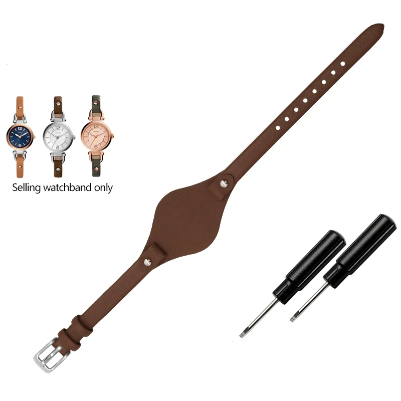 Premium Women's Leather Watchband - 8mm Elegant Strap Replacement