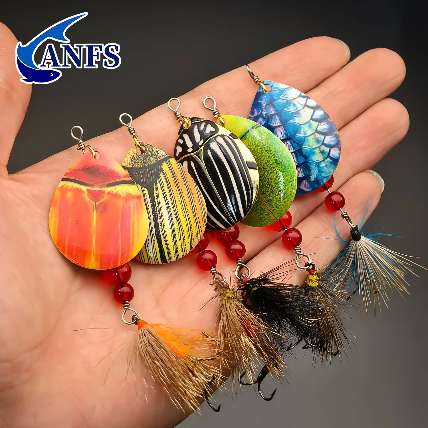 ANFS 1-teiliger Kupfer-Angelköder – Premium-Spinner, Kunstköder für Barsch, Tout, Stahlkopf, Hecht