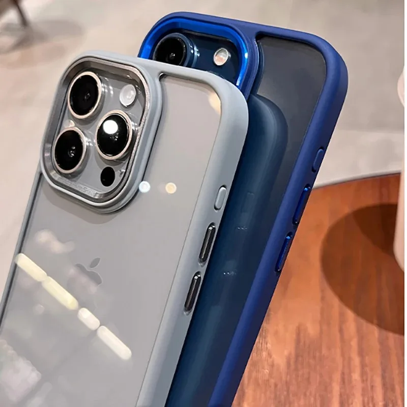 Premium Transparent Shockproof Case with Soft Bumper and Metal Camera Protector