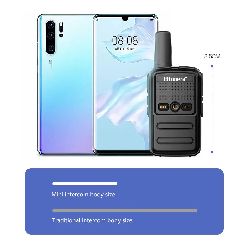 Mini Walkie Talkie BTONERA BT-320 Portable Two Way Radio PMR FRS Radio Comunicador Long range Kids Walkie-Talkie for Hotel Busin 4
