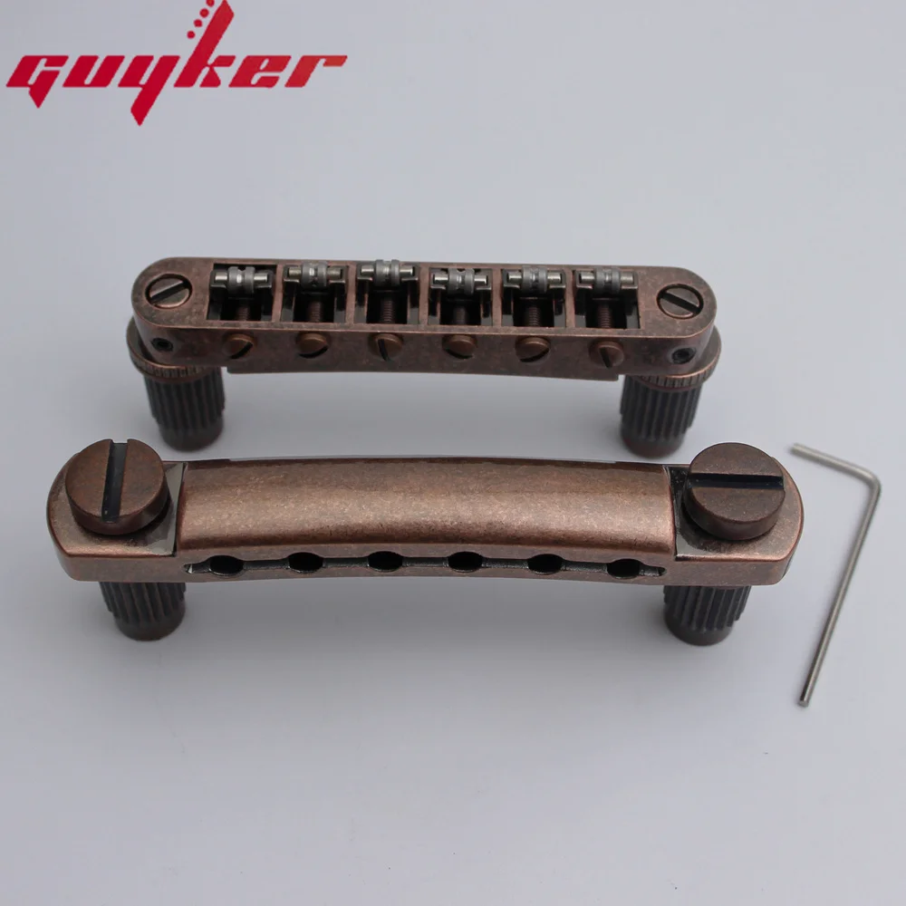Guitar Stop Bar Tailpiece with Anchors +Tune O Matic Roller Saddle