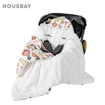 0-3 Months Newborn Baby Blanket | Soft Cotton Swaddle Wrap with Windproof Hood for Travel