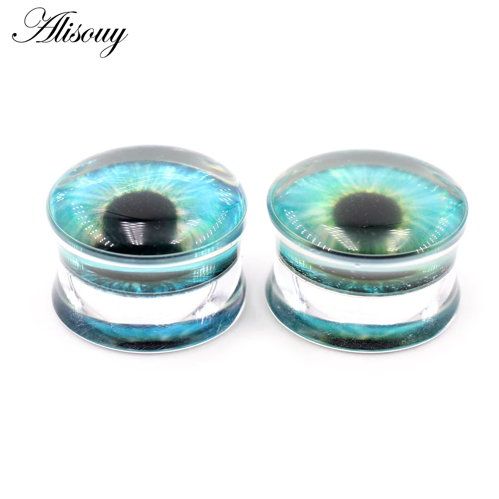 Piercing jewelry 2pcs transparent round acrylic eyeball ear gauges tunnels plugs flesh stretcher expander earrings piercing body jewelry