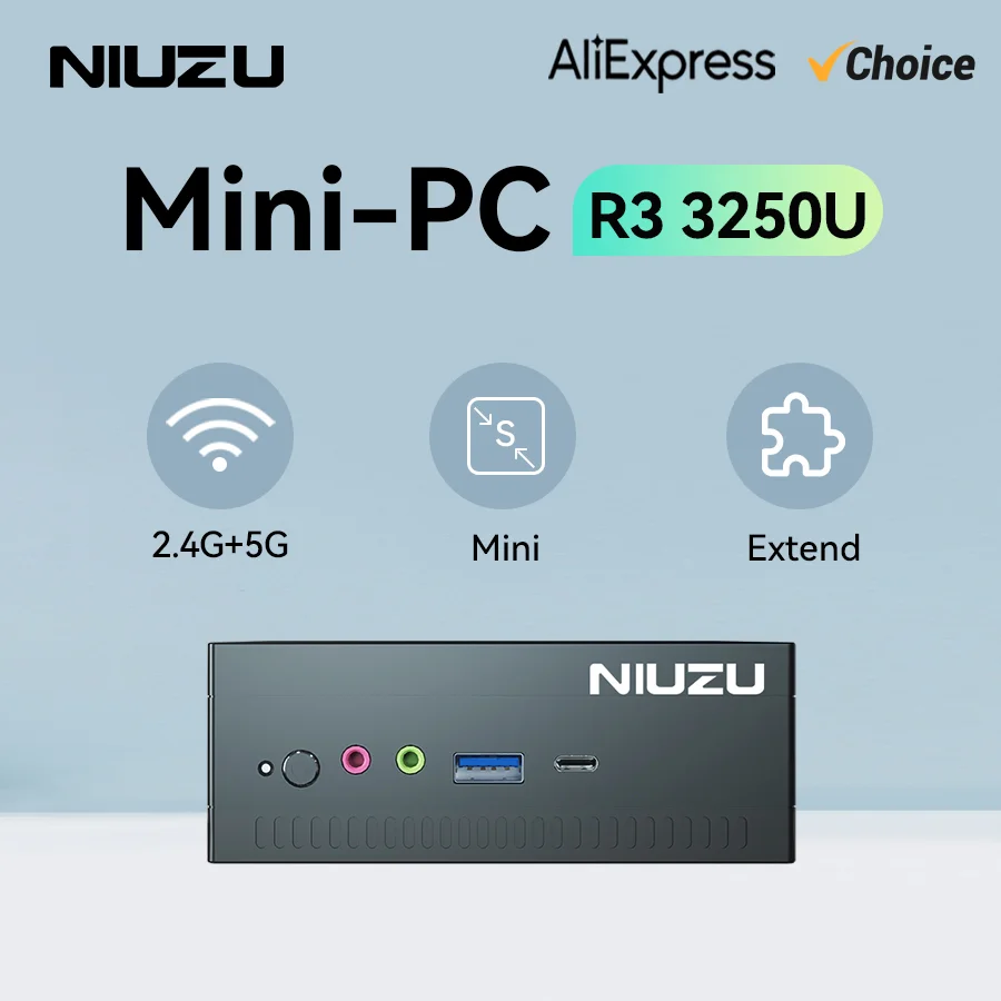 

NIUZU Mini PC AMD Ryzen 3 3250U Mini PC Office Computer High Performance Office 8G+256GB/16G+512GB Desktop Gaming Computer 미니 PC