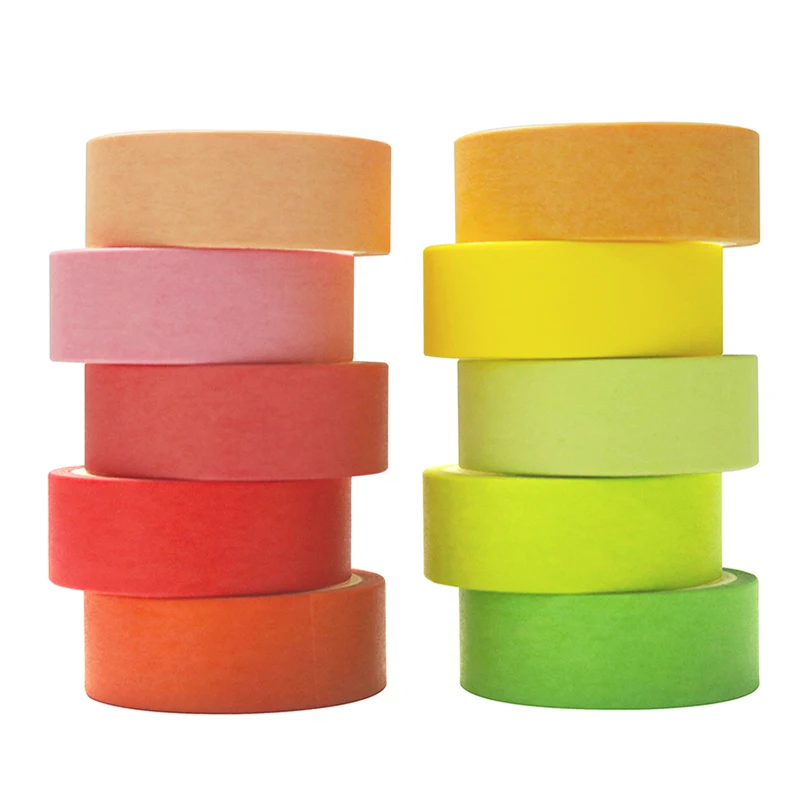 10Rolls Rainbow Washi Tapes Scrapbooking Masking Tape Basic Diary Journal Supplies Decorative Adhesive Tape Stationery Washitape 2