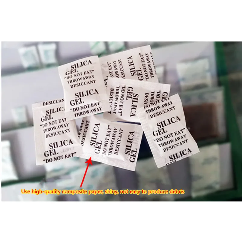 50/100 Packs 2g NonToxic Silica Gel Sachet Desiccant Damp Kitchen Room Living Moisture Dehumidifier Accessory Absorber Bag