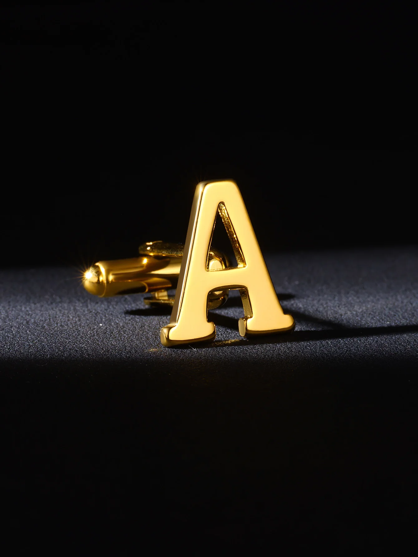 26 English Alphabet Initial Letter Cufflinks For Men Gold Color Stainless Steel
