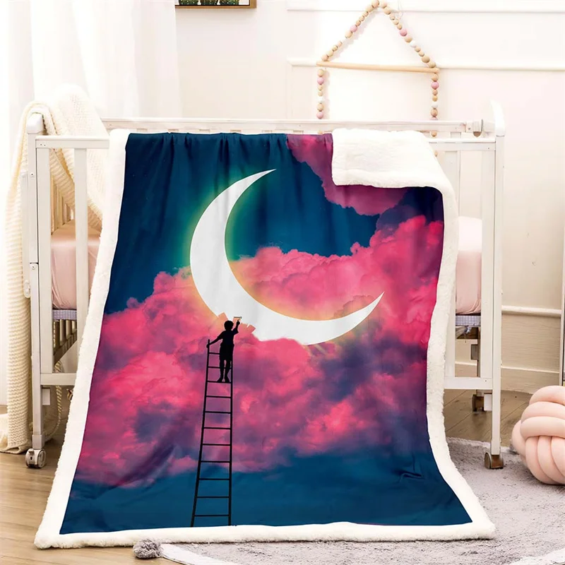 

Abstract Pattern Winter Home Blanket Thick Warm Winter Bed Blankets Office Nap Shawl Sofa Cover Fluffy Bedspread On The Bed