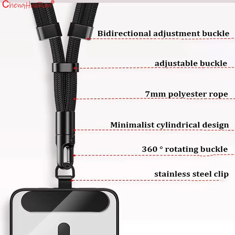 Universal Adjustable Phone Lanyard – Crossbody Necklace Strap with Clip, Anti-Lost and Durable Design