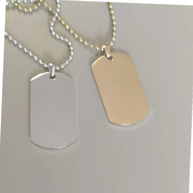 10pcs 304 Stainless Steel Unique Mens Military Army Style Tags