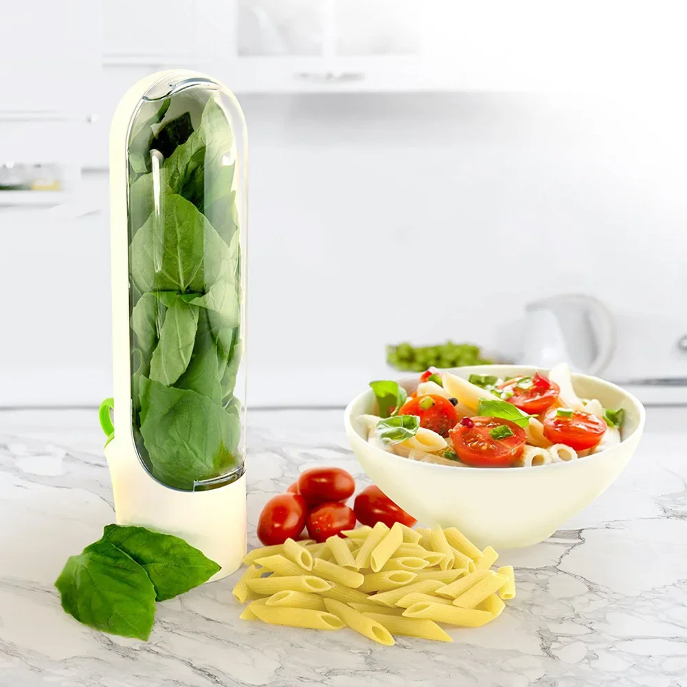 

Refrigerator Herb Crisper Saver Pod Container Vegetable Preserving Bottle Keep Herb/Cilantro/Mint/Parsley/Asparagus Fresh Green