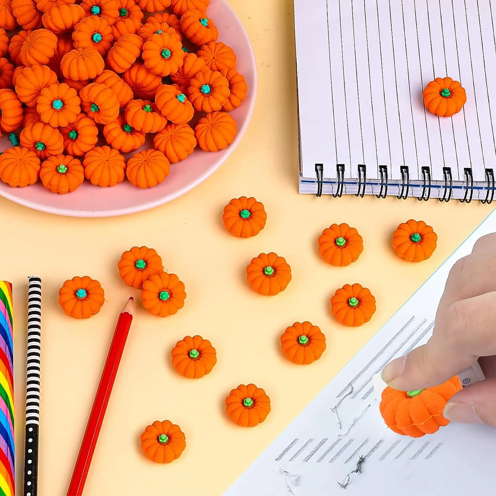 100 Gomme Cancellare Halloween Per Bambini – Mix Di Zucche, Fantasmi E Pipistrelli, Formato Mini, Divertenti, Per Bomboniere E Feste - 2