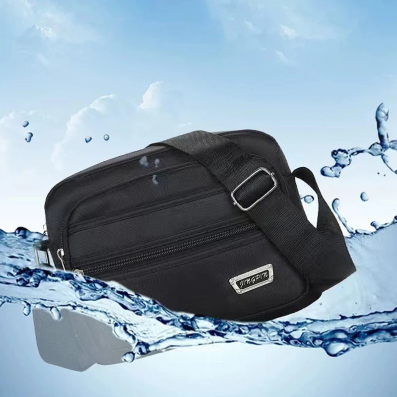 New Men's Shoulder Bag Black Nylon Wallet Casual Multifunction Handbag for Men Business Office Messenger Bag Male Crossbody