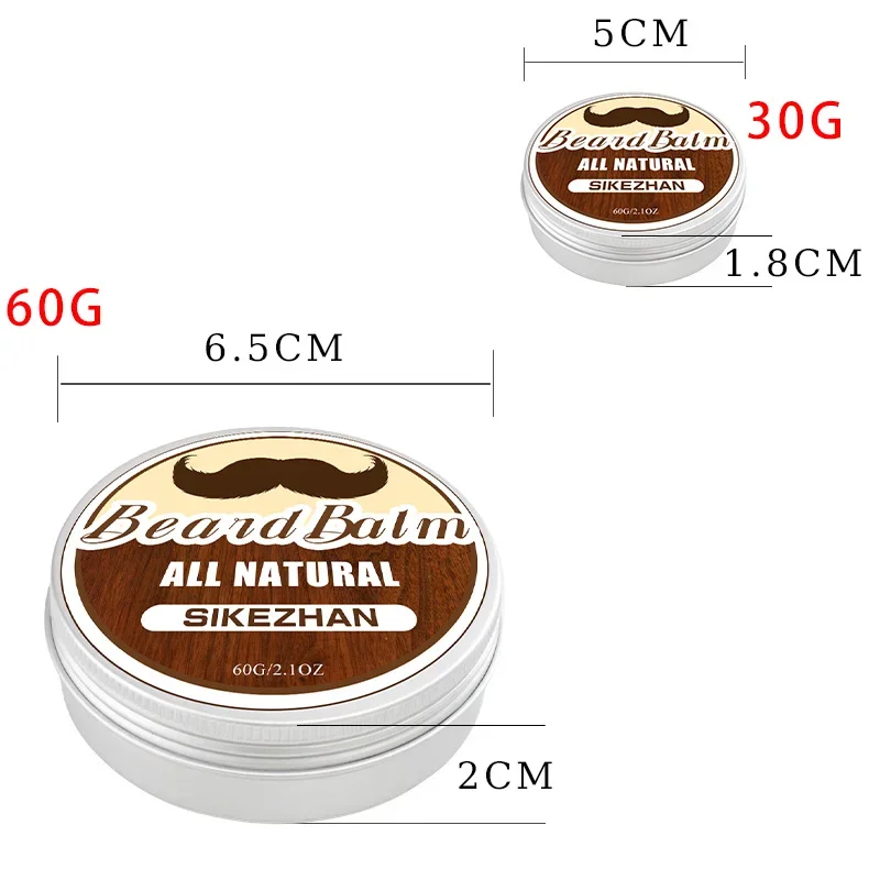 Natural Beard Balm Wax Beard Growth Oil Moisturizing Smoothing Beard Styling Professional Care Cream Skin Care - Image 6