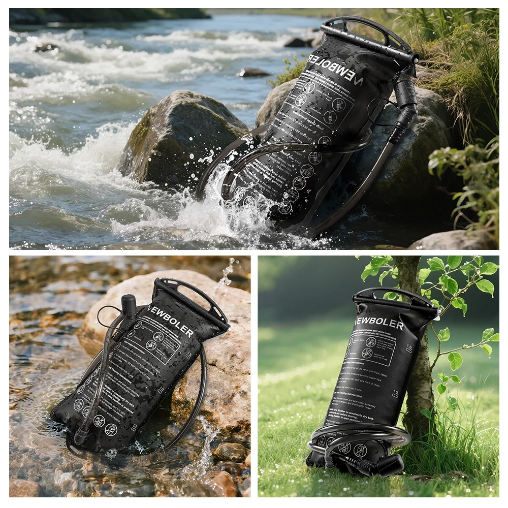 NEWBOLER 1,5 l/2 l/3 l Wasserblase Trinkrucksack Reservoir BPA-freie PEVA-Wasseraufbewahrungstasche für Camping, Radfahren, Laufen, Wandern – Detail 13