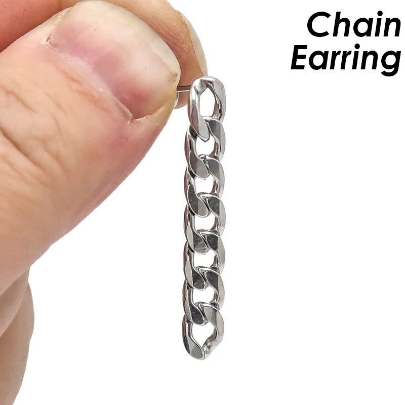20 Pieces Stainless Steel Cuban Link Chain Earrings for Women