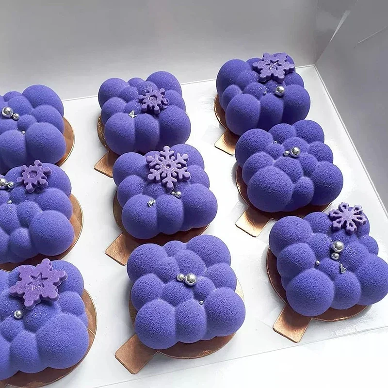 1PC Silicone Pastry Mold 6 Cavity 3D Cloud Dessert Mousse Cake Molds for DIY Craft Soap Candle Mold Cake Decoration Tools