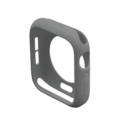 Soft Silicone Protective Case for Apple Watch - Flexible Bumper Shell Cover (Deep gray)