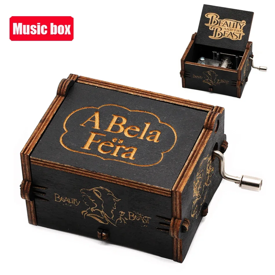Antike handgeschnitzte hölzerne Spieluhr mit Handkurbel im Game-of-Thrones-Stil, Weihnachts- und Geburtstagsgeschenk – Detail 13