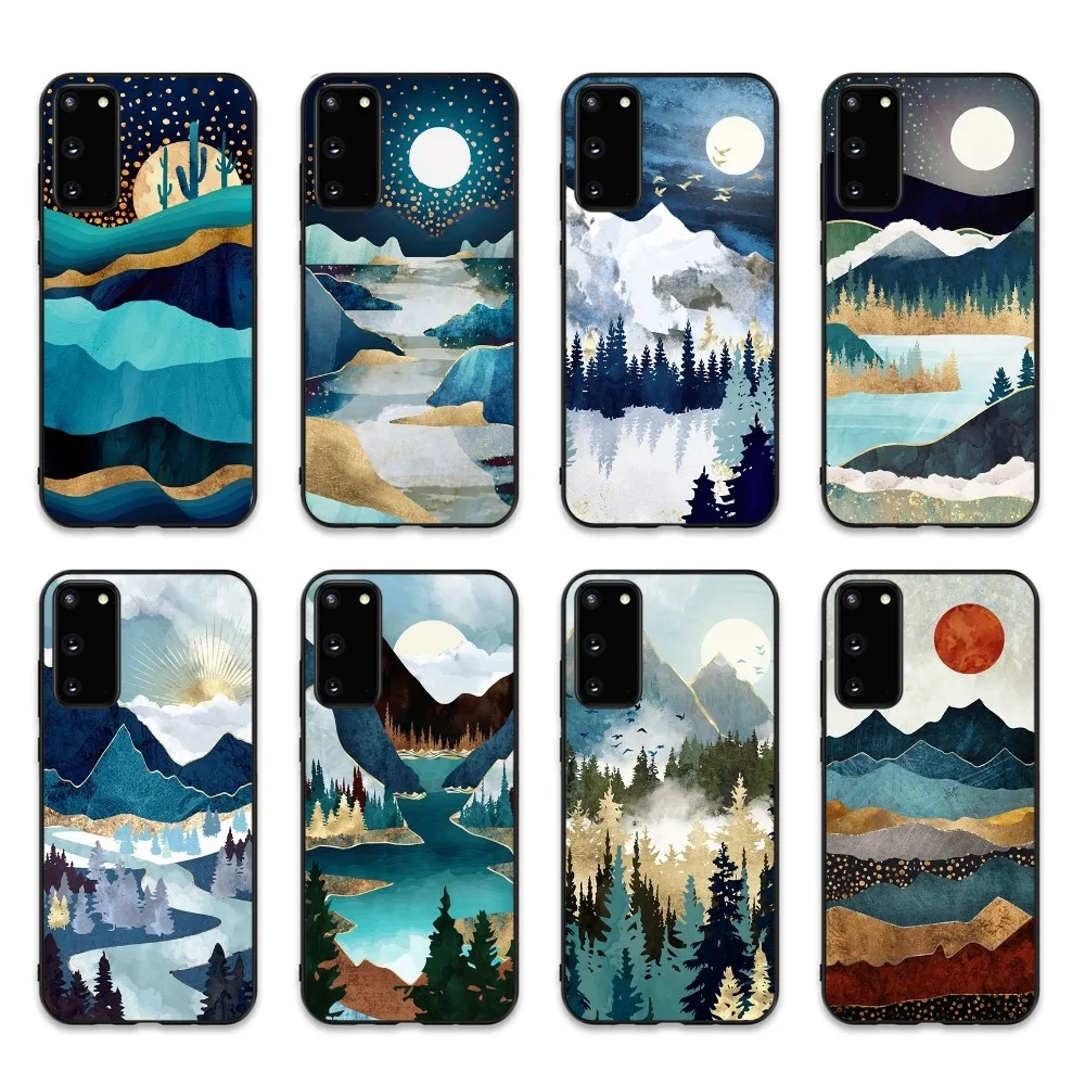 

Hand Painted Scenery Phone Case For Samsung S 9 10 20 21 22 23 30 23plus lite Ultra FE S10lite Fundas