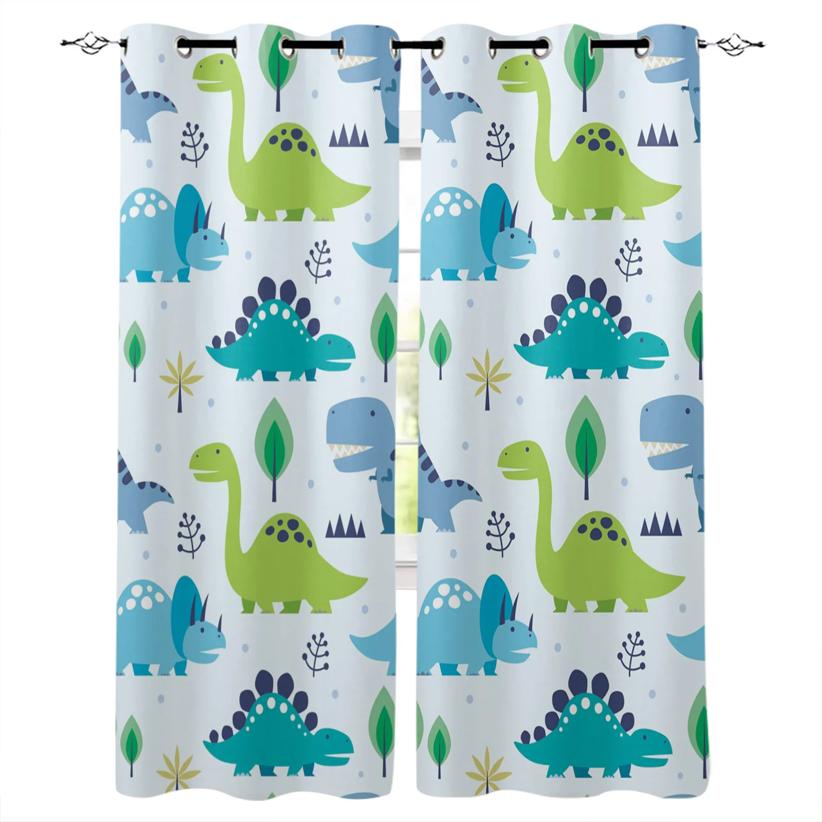 

Color Dinosaur Cartoon Kawaii Blackout Curtains Window Curtains for Bedroom Living Room Decor Window Treatments