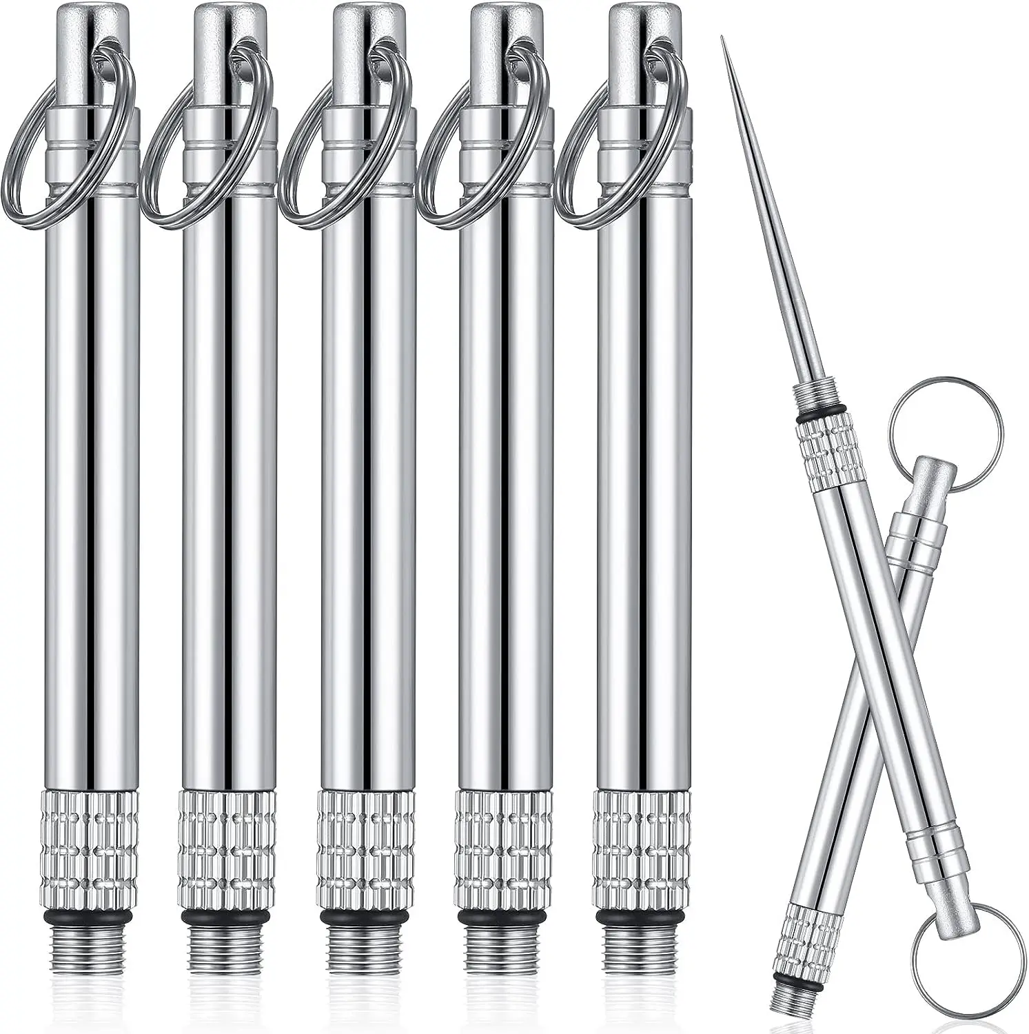 Portable Titanium Toothpicks With Protective Holder Key Ring 1 Pcs toothpick set,toothpicks set,retractable toothpick