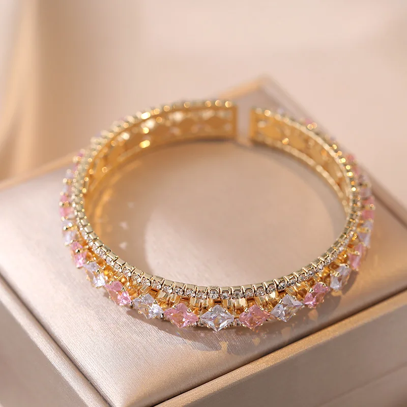 Fashion light luxury zircon bangles for women, bracelet