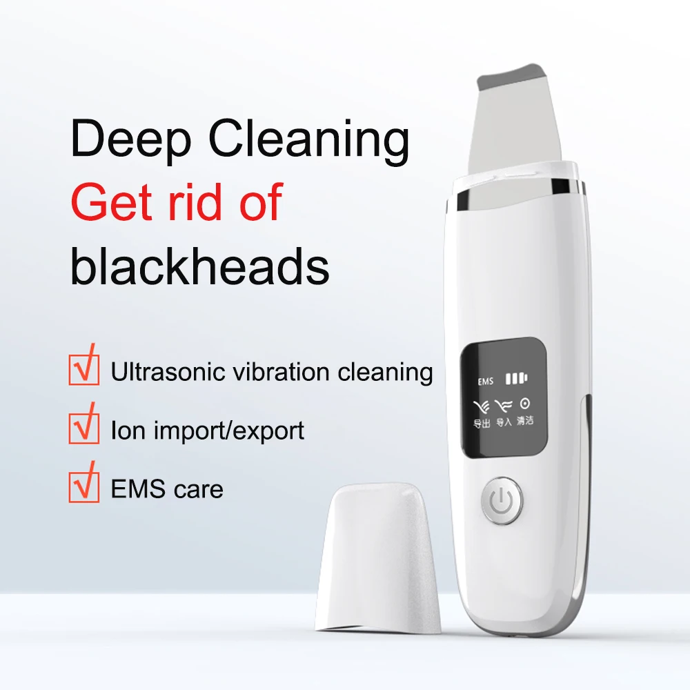 Ultrasonic Skin Scrubber Blackhead Remover Professional Face Cleaning Peeing Facial Cleaner Beauty Device