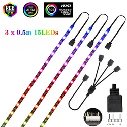 Vibrant RGB LED Strip Gaming Lights - 5V Addressable LED Headers for Dynamic Lighting Effects (Non - waterproof)