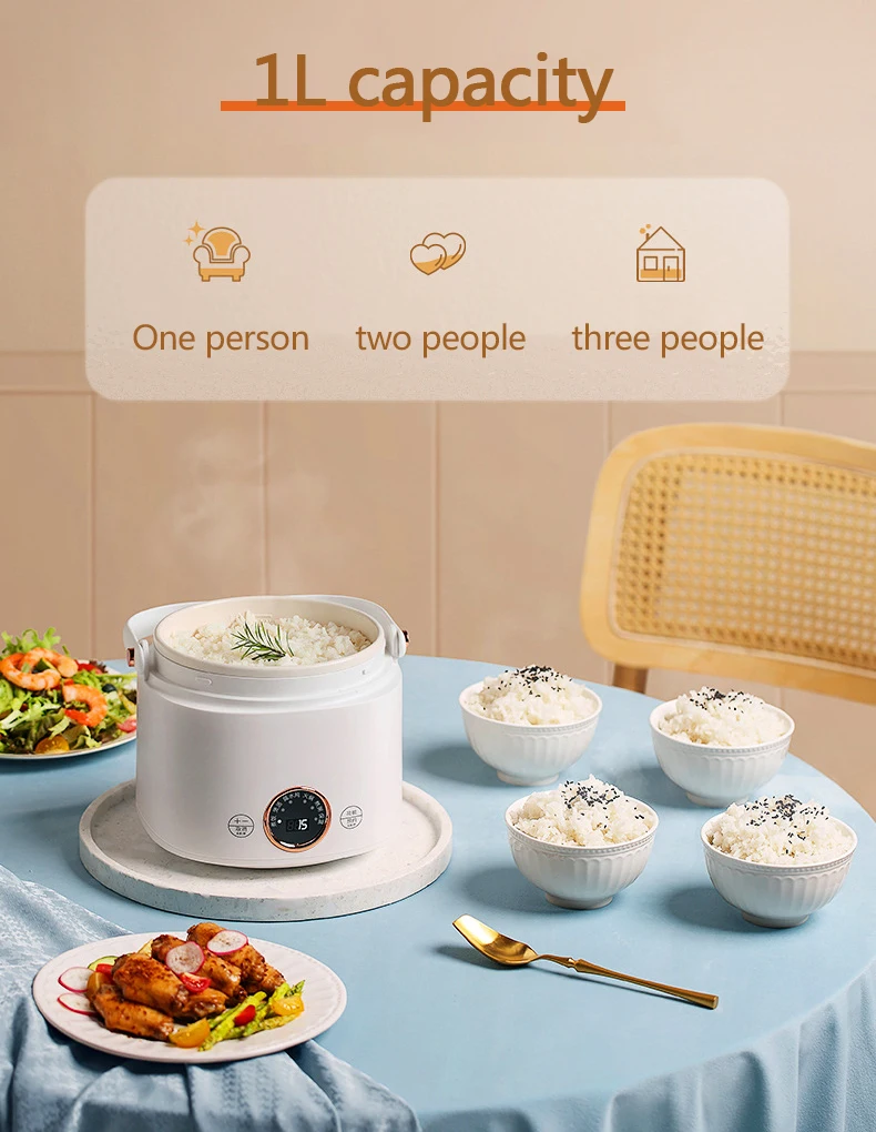 Description Picture 3 of itemDMWD Household Electric Stew Pot 1L Rice Cooker Porridge Soup Cooking Machine Breakfast Maker Hot Pot 12H Appointment 220V