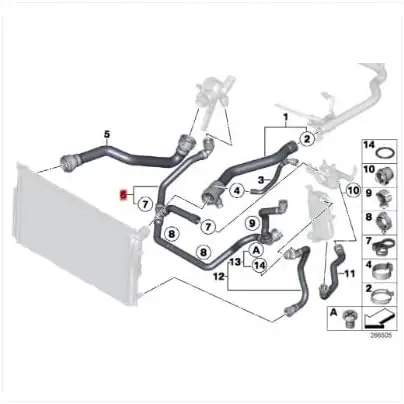 LINK-LOCK Coolant Pipe Secondary Kettle to Thermostat Water Pipe 17127596834 for BMW N13 F20 F35 116i 118i 318i