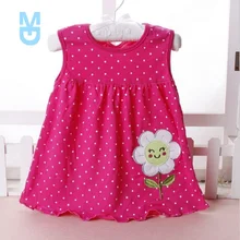

New Flower Printed Toddlers Girls Princess Dresses Baby Girls A-Line Lovely Sleeveless Summer Dress Kids Girls Soft Cotton Cloth