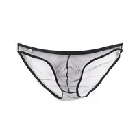 Men's underwear, gauze bag, low rise Briefs, solid color, European code C-034 1