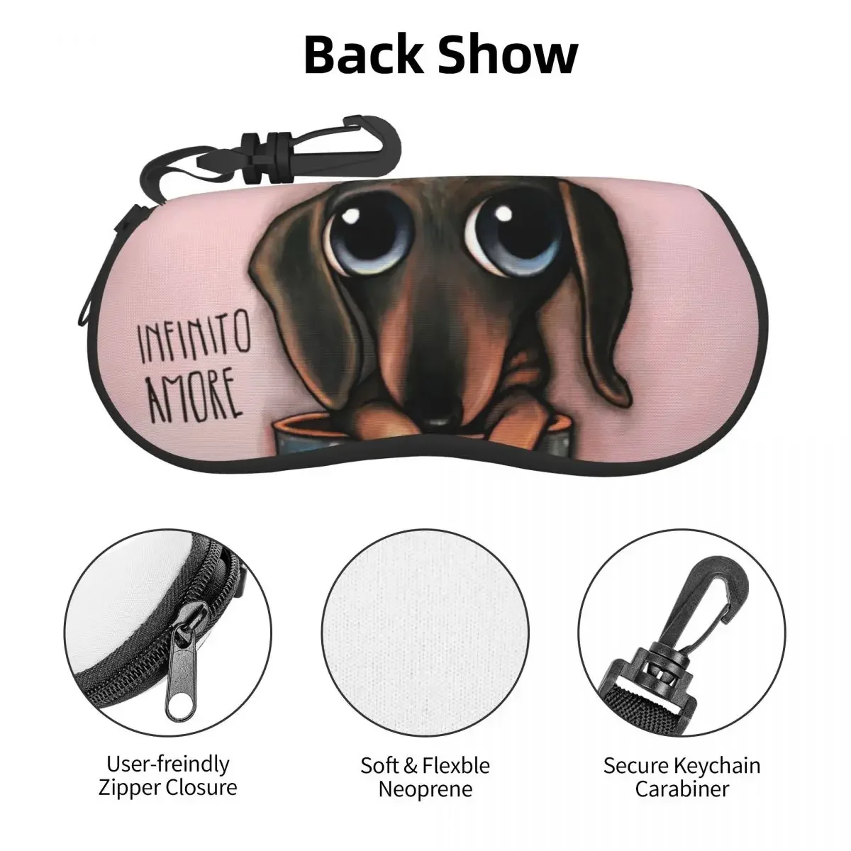 Dachshund Inside Sunglasses Soft Case Neoprene Zipper Badger Dogs Shell Eyeglass Case Box For Glasses