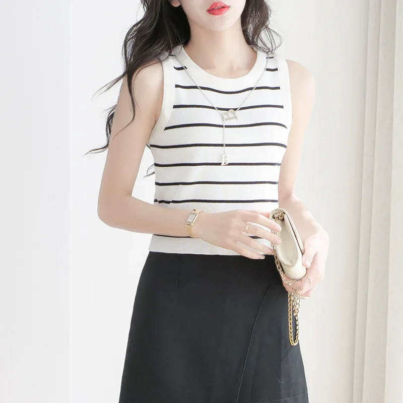 

Tidal Current Top 2023 Women T-shirt Contrast Color Femal Sexy Crop Top Clothes Spring Summer Fashion Tank Top Y2k Corset Top