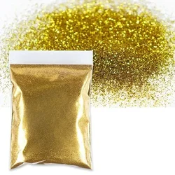Holographic Laser Dazzling Glitter Powder - 50g Shimmering Flakes for Art, Crafts & Decoration (Golden)