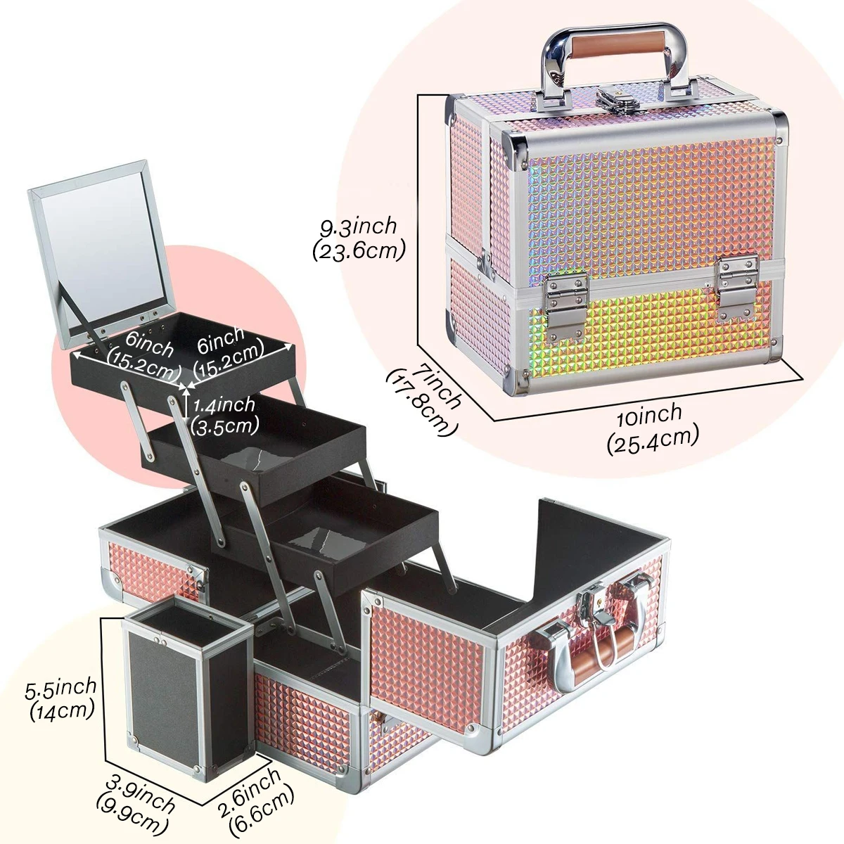 Multifunctional Lightweight Makeup Square Box, Versatile Professional Makeup Artist Tool Case 6