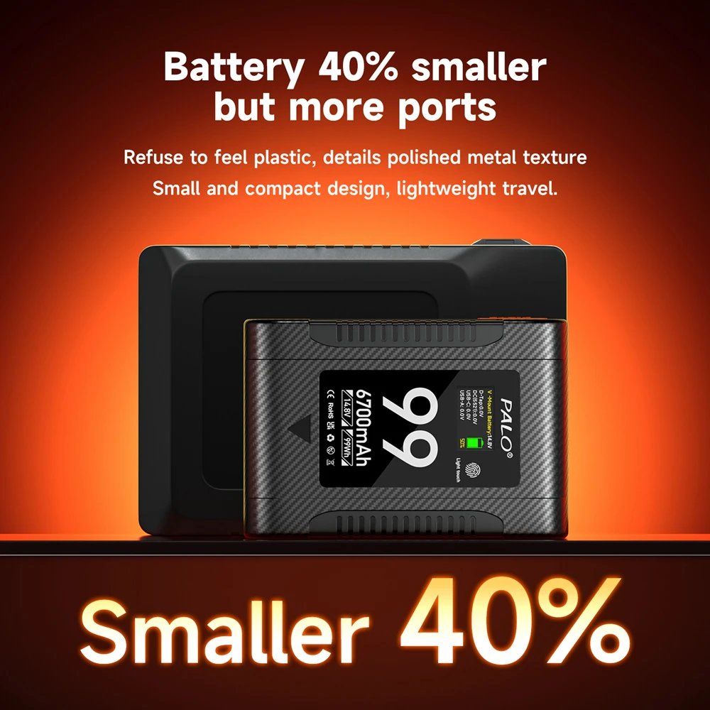 Camera Battery Mini V Mount V-Lock BP-99 BP199 PD 60W Fast Charging For SONY Camcorder Broadcast Video Light Monitor