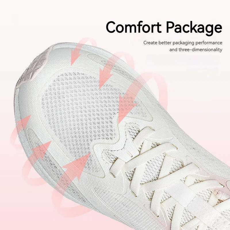 Xtep 여성용 운동화, 충격 흡수 스포츠 신발, 두꺼운 밑창 지지대, 통기성 소프트 스니커즈, 2024 여름 876218110010