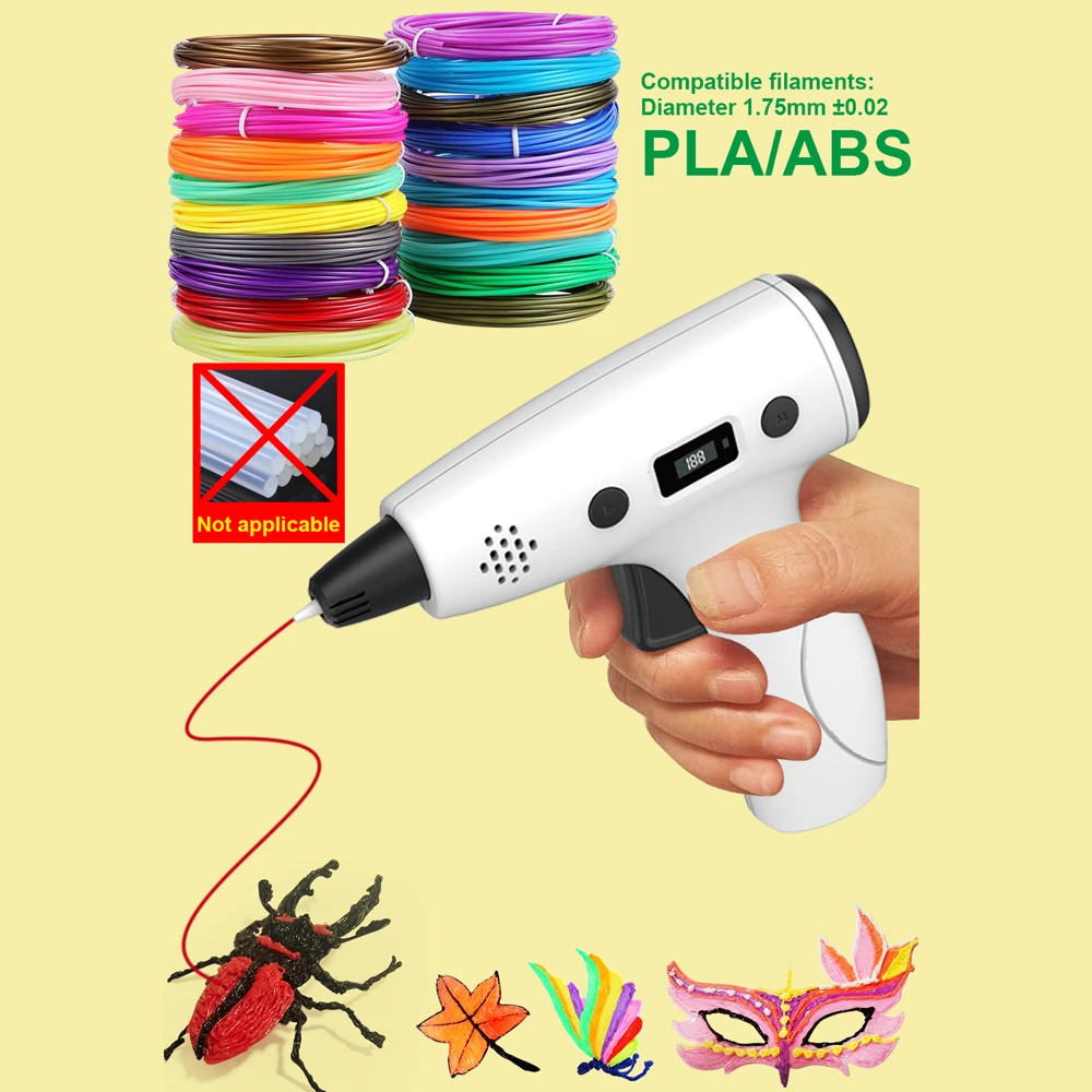 어린이용 3D 프린팅 펜 LCD 속도 조절 가능 타입-C DIY 그래피티 아트 펜 PLA ABS 안전 3D 드로잉 도구 어린이 생일 선물