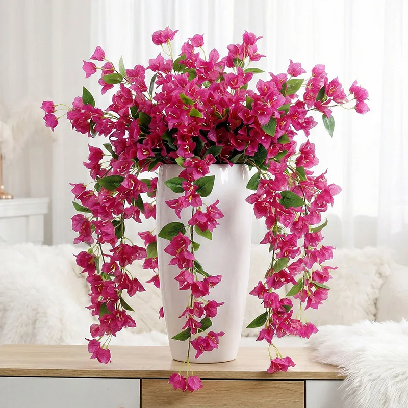10 Stück Simulationsblumen 90cm Lila Dreieckige Pflaumenzweige Hotel-Dekoration Seiden-Kunstblumen Künstliche Dreieckige Pflaumenpflanze
