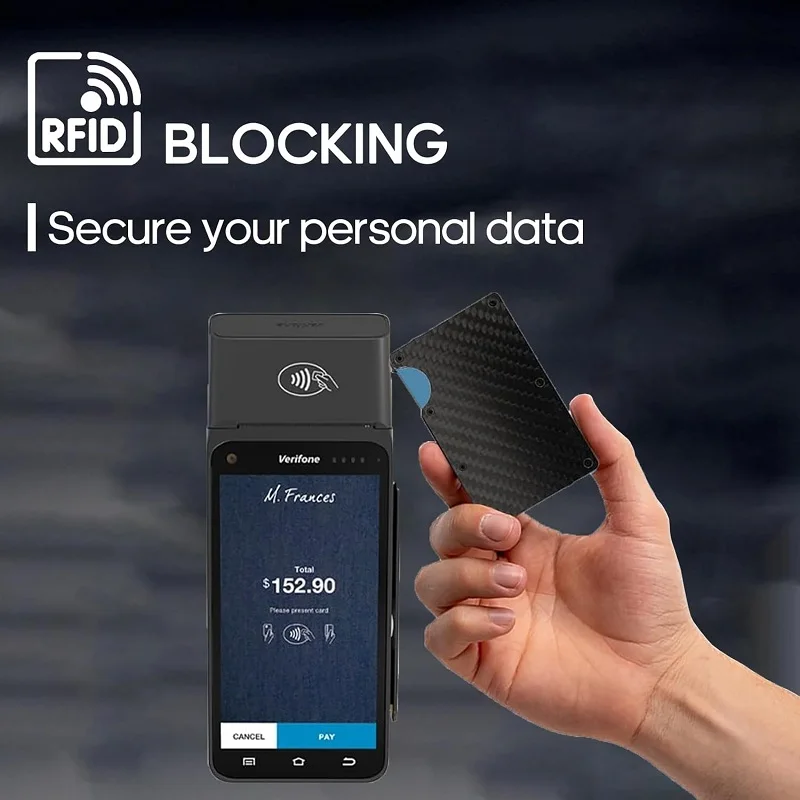 Rfid 탄소 섬유 금속 카드 홀더 지갑 남성 슬림 얇은 미니 지갑 남성 돈 가방 남성용 작은 미니멀리스트 남성 지갑 Walet