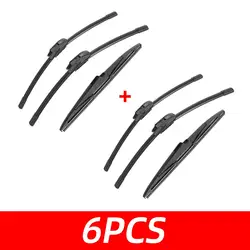 Premium Car Wiper Blades Set - Front and Rear Auto Accessories (6 PCS)